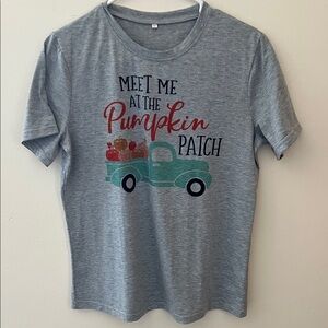 Women’s "Meet Me at the Pumpkin Patch" Grey Graphic Tee